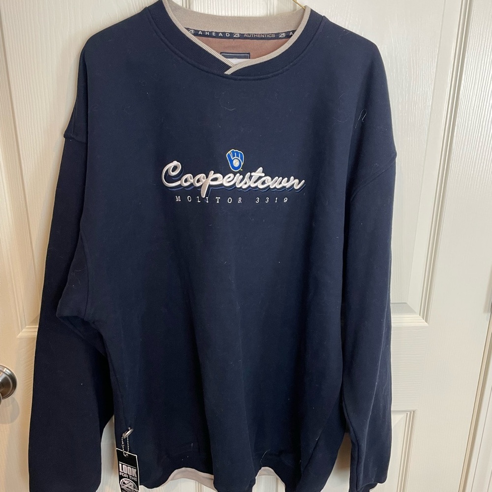 Cooperstown Navy Graphic Crewneck Sweatshirt